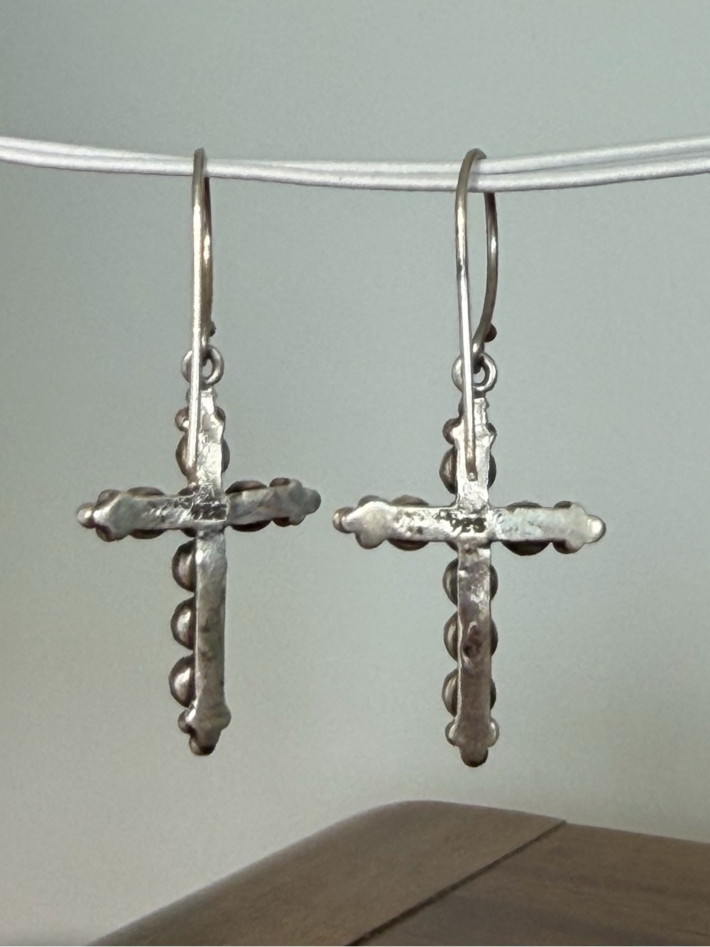 Virgins Saints & Angels Madonna Cross Hook Earrings - Picture 4 of 5